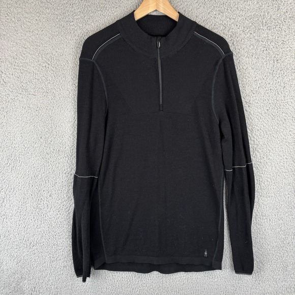 Smartwool Other - Smartwool Intraknit 250 Shirt Mens Medium Black Merino Wool Pullover 1/4 Zip